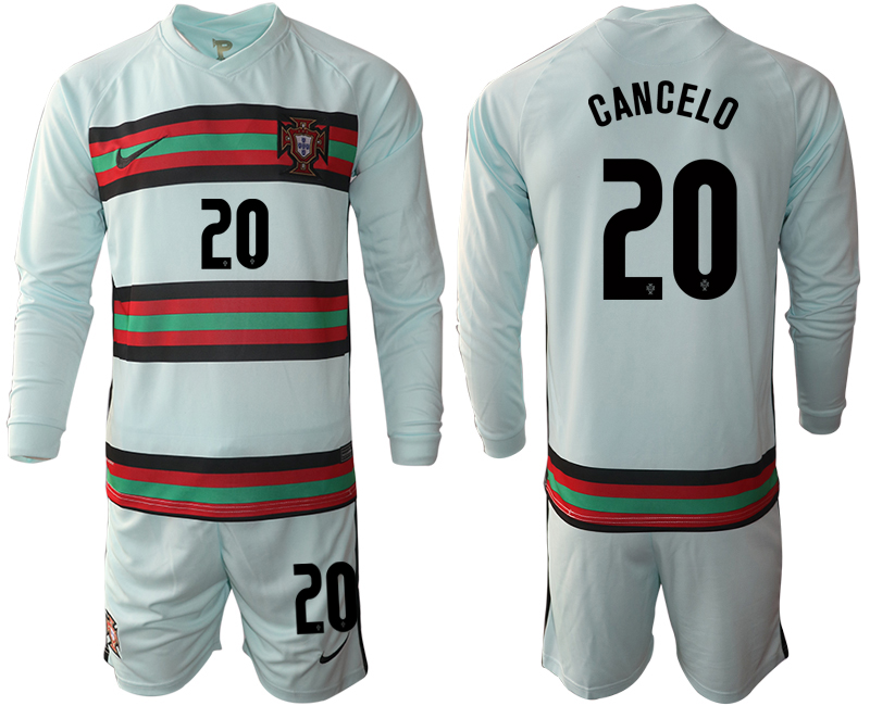 Men 2021 European Cup Portugal away Long sleeve #20 soccer jerseys